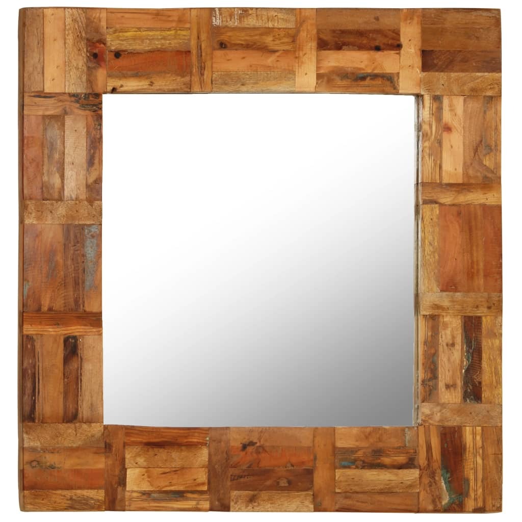 Wall Mirror Solid Reclaimed Wood 60x60 cm