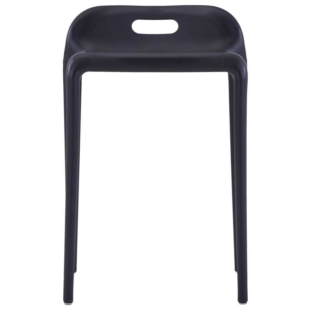 Stackable Stools 4 pcs Black Plastic