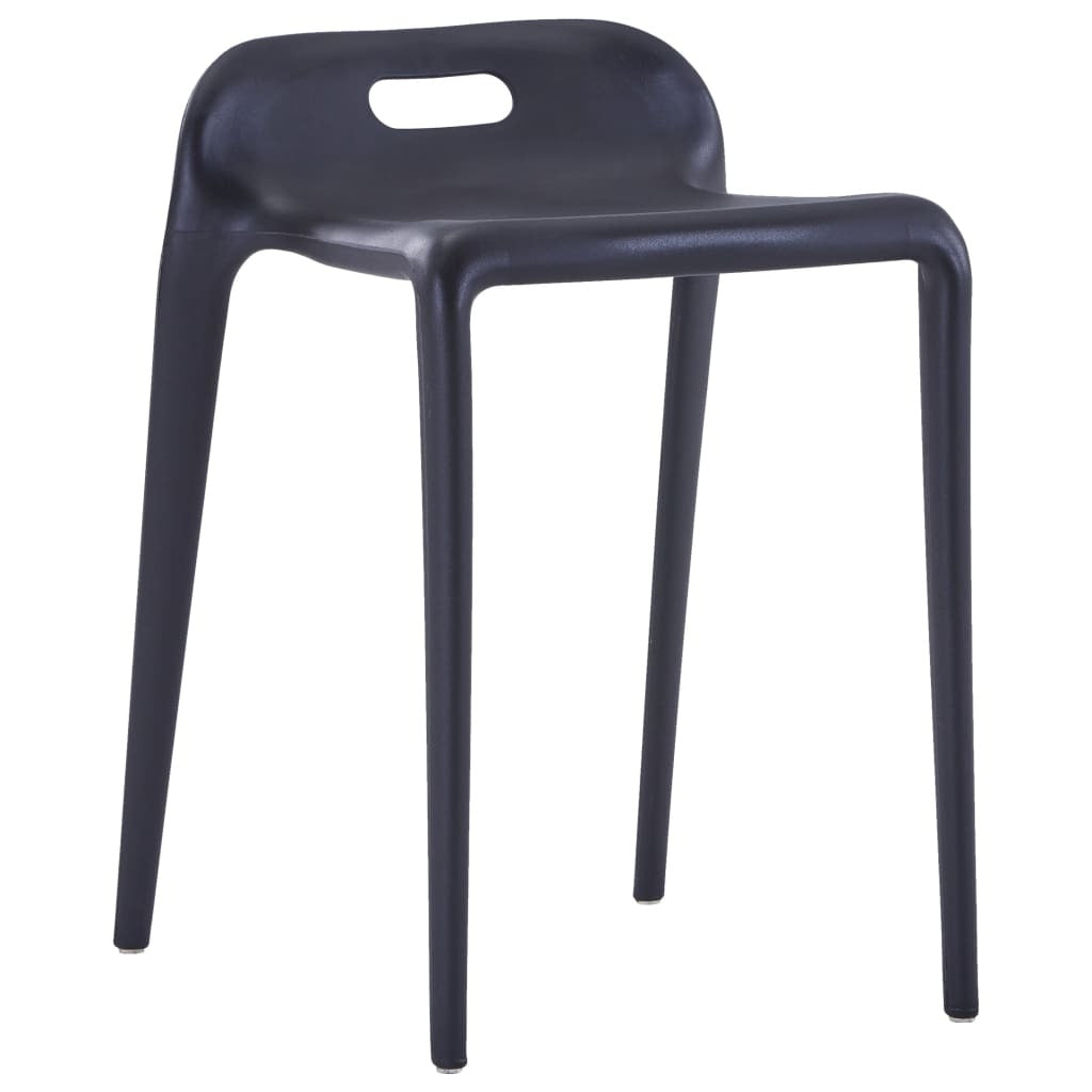 Stackable Stools 4 pcs Black Plastic