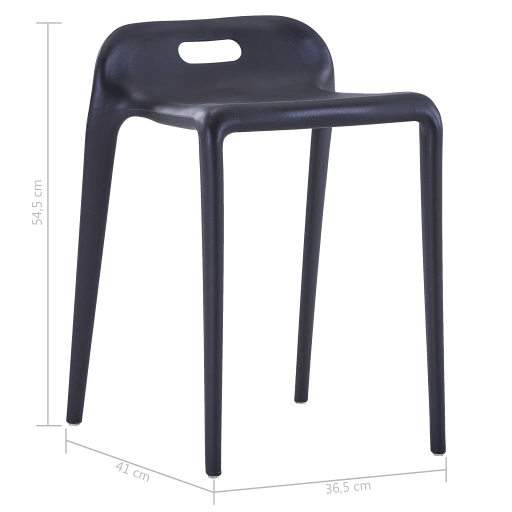 Stackable Stools 4 pcs Black Plastic