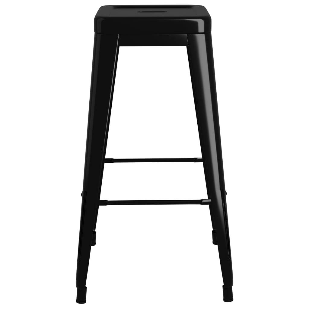 Bar Stools Stackable 2 pcs Black Metal