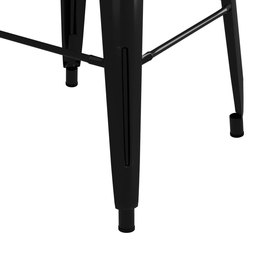 Bar Stools Stackable 2 pcs Black Metal