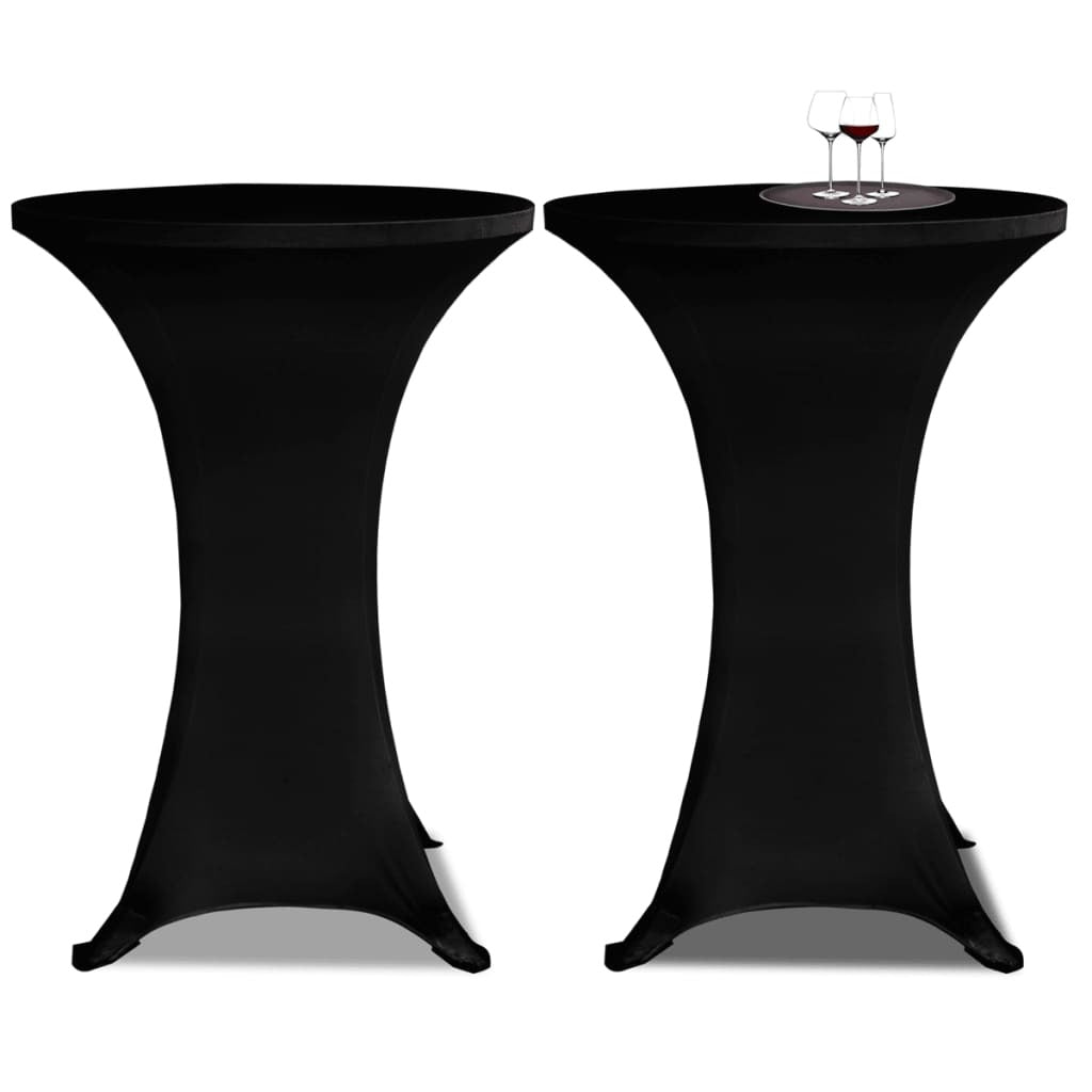 Standing Table Cover 80 cm Black Stretch 4 pcs