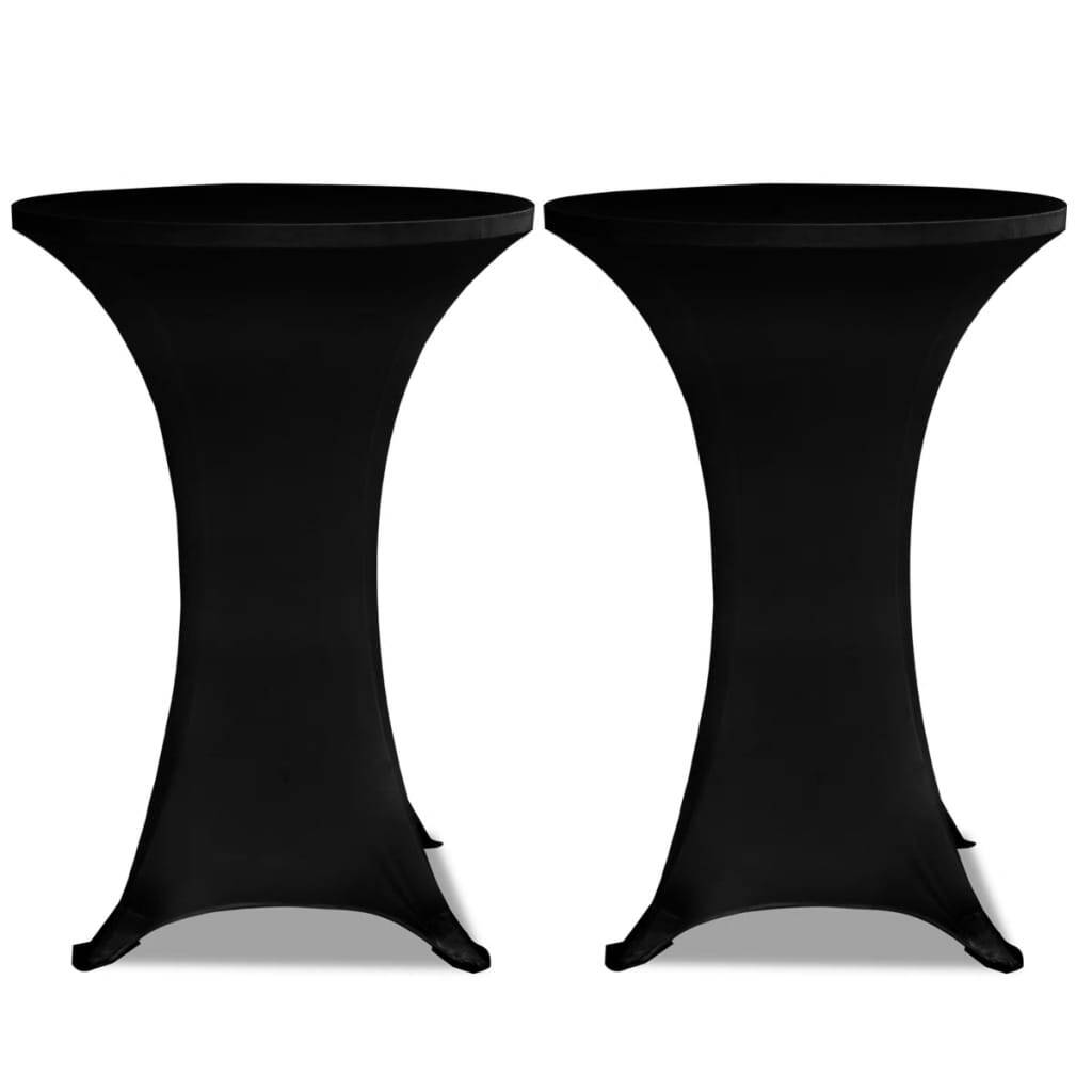 Standing Table Cover 80 cm Black Stretch 4 pcs