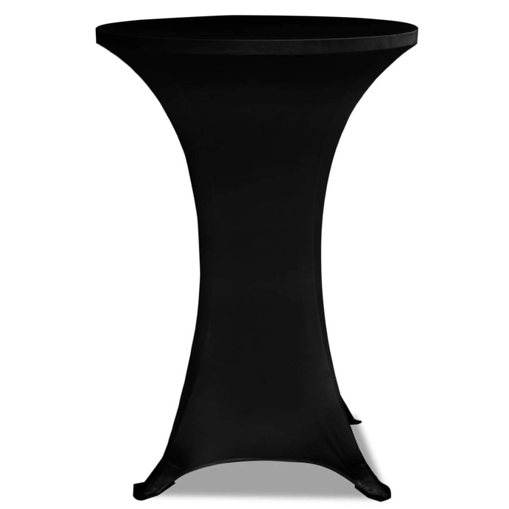 Standing Table Cover 80 cm Black Stretch 4 pcs