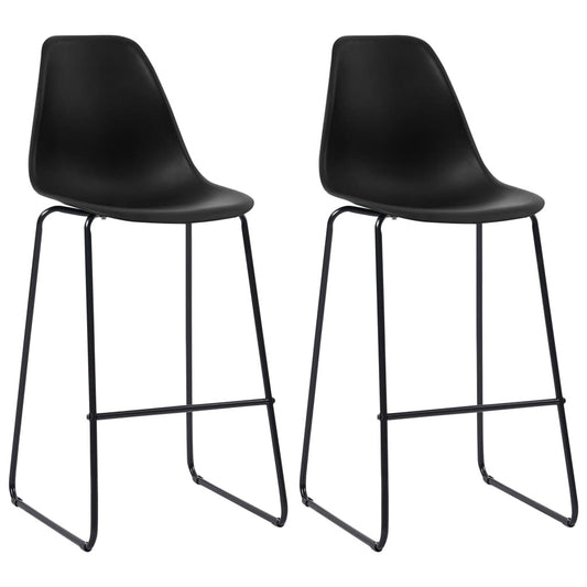 Bar Chairs 2 pcs Black Plastic