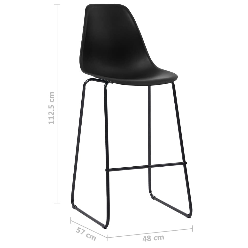 Bar Chairs 2 pcs Black Plastic