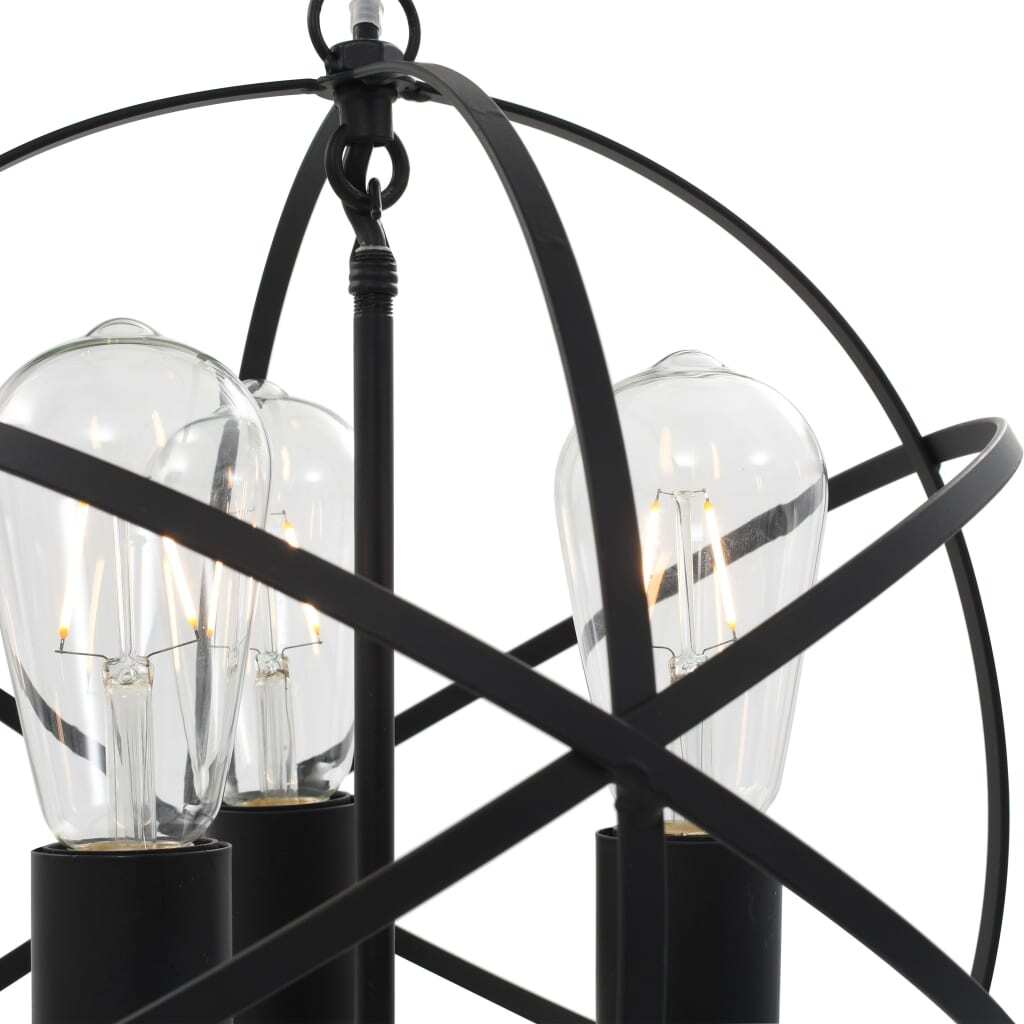 Hanging Lamp Black Sphere 3 x E27 Bulbs