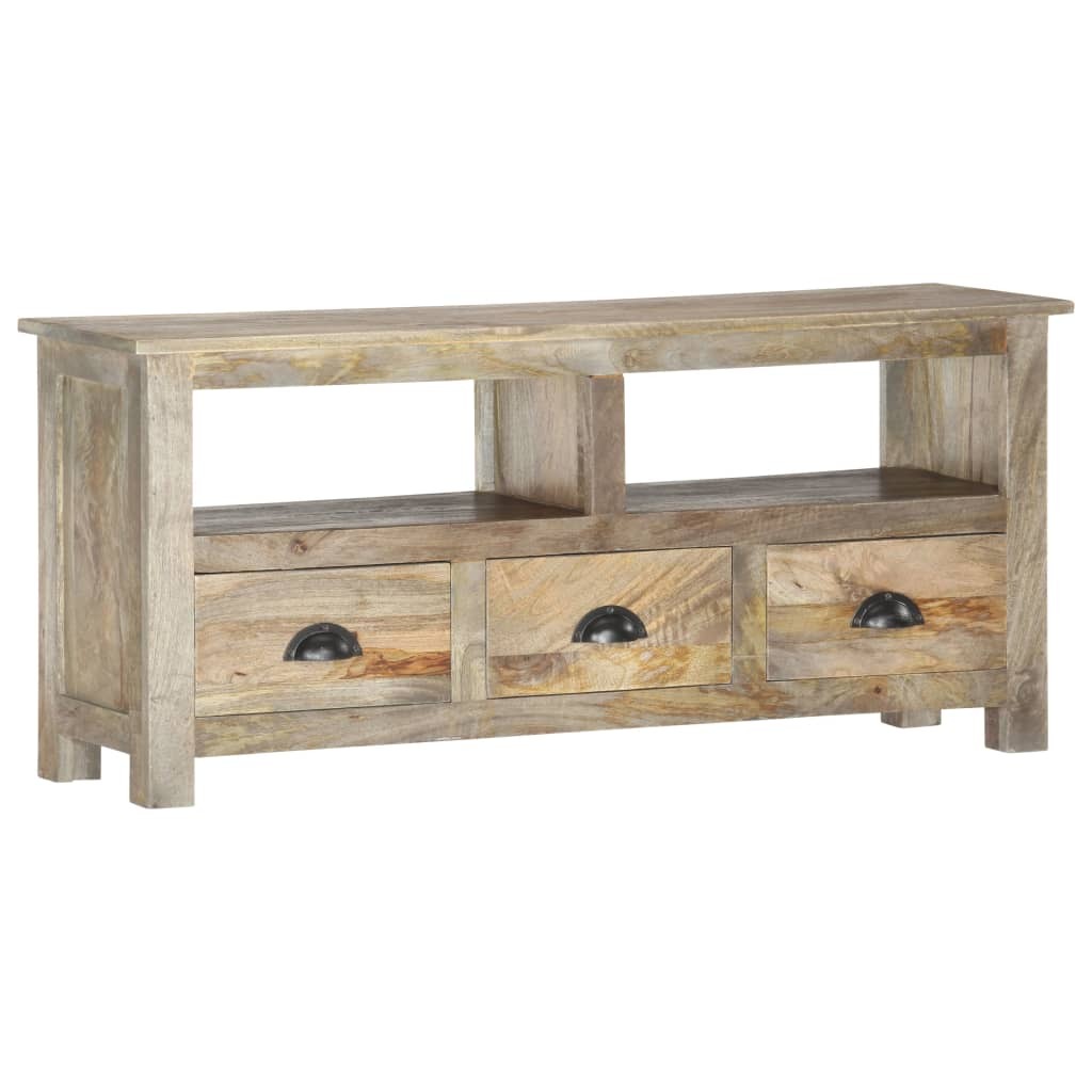 TV Cabinet 110x30x50 cm Solid Mango Wood