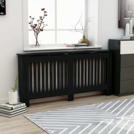 Radiator Cover Black 172x19x81.5 cm MDF