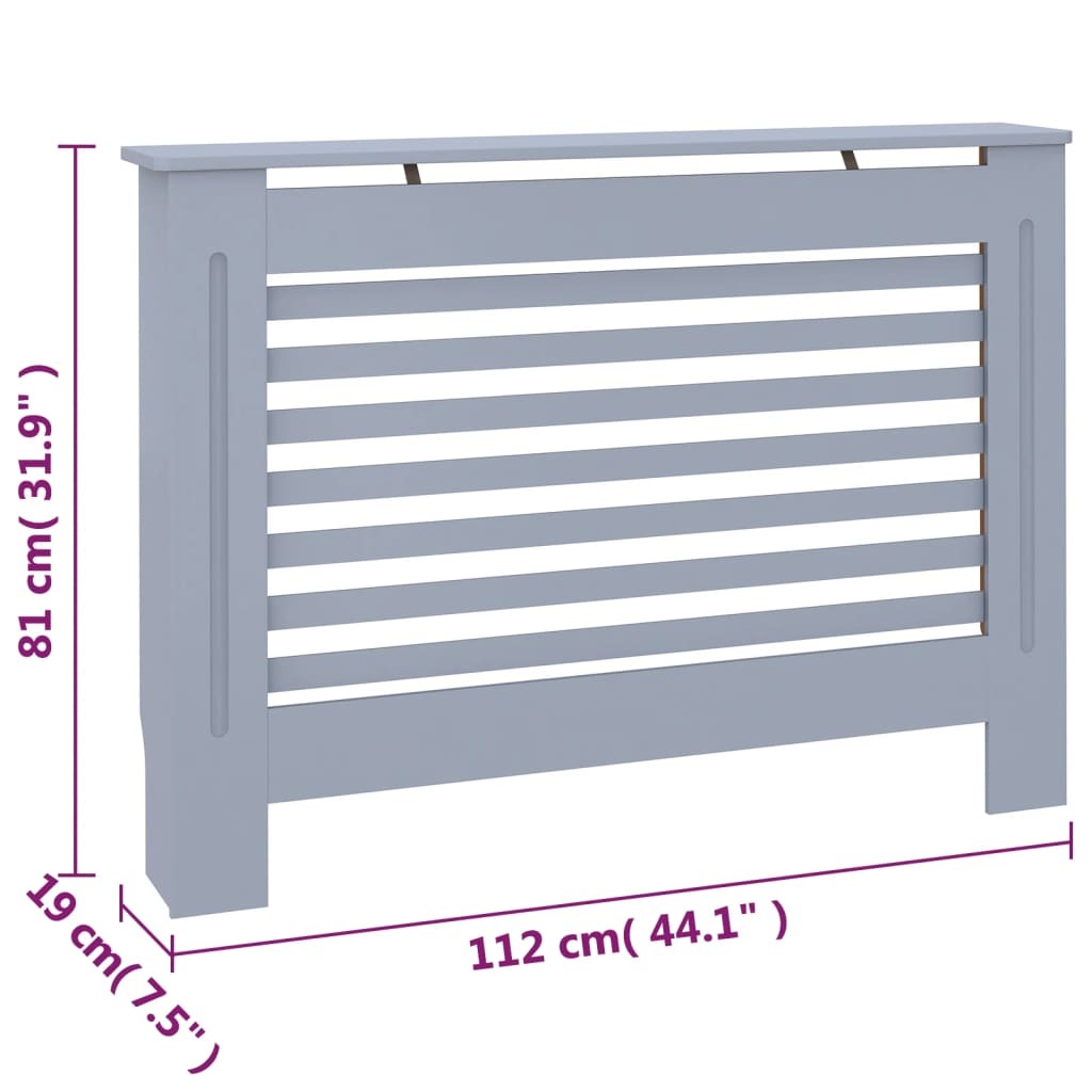 Radiator Cover Anthracite 112x19x81.5 cm MDF