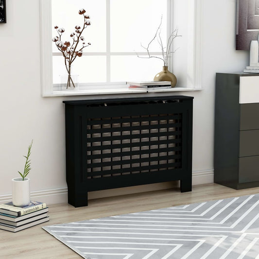 Radiator Cover Black 112x19x81.5 cm MDF