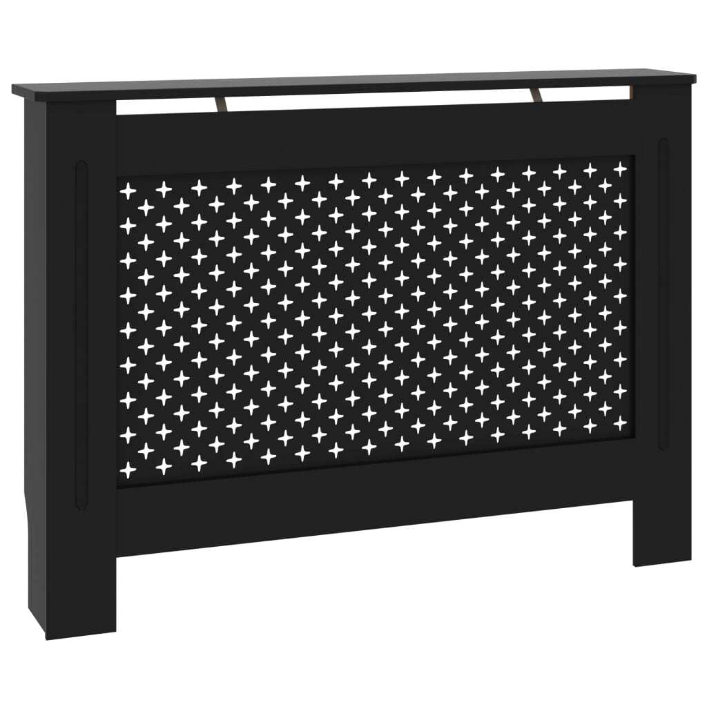 Radiator Cover Black 112x19x81.5 cm MDF