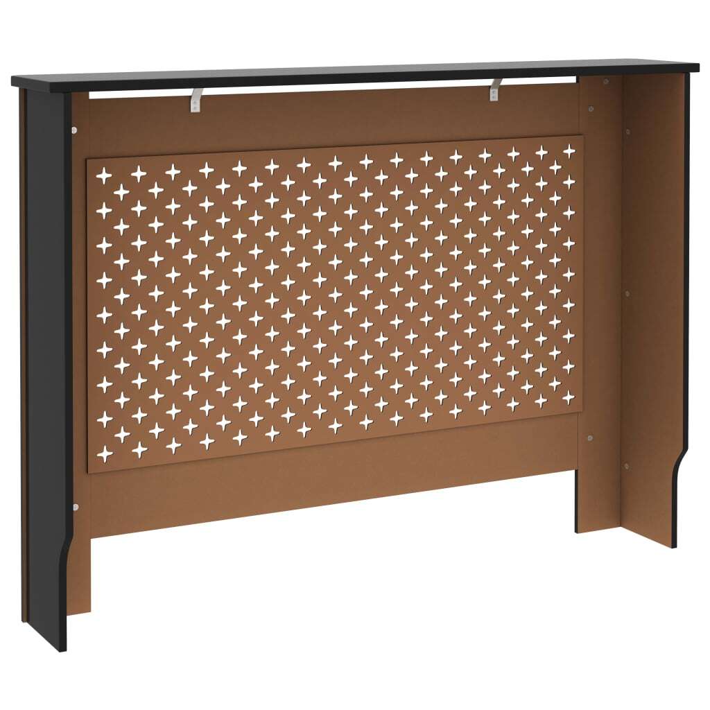 Radiator Cover Black 112x19x81.5 cm MDF