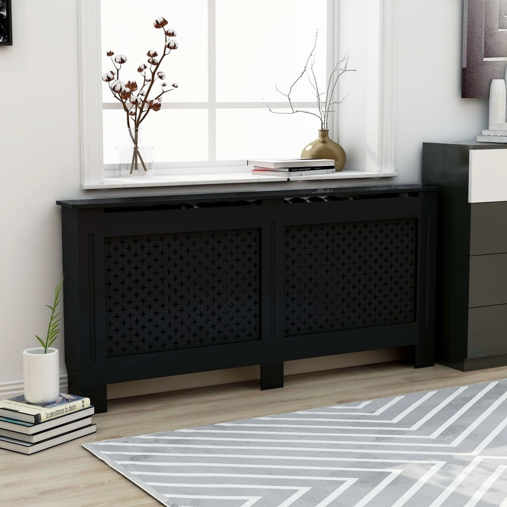 Radiator Cover Black 172x19x81.5 cm MDF