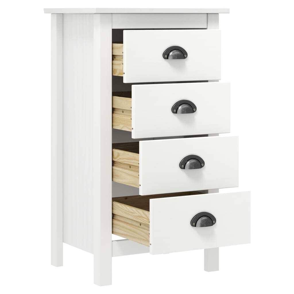 Sideboard Hill White 46x35x80 cm Solid Pine Wood