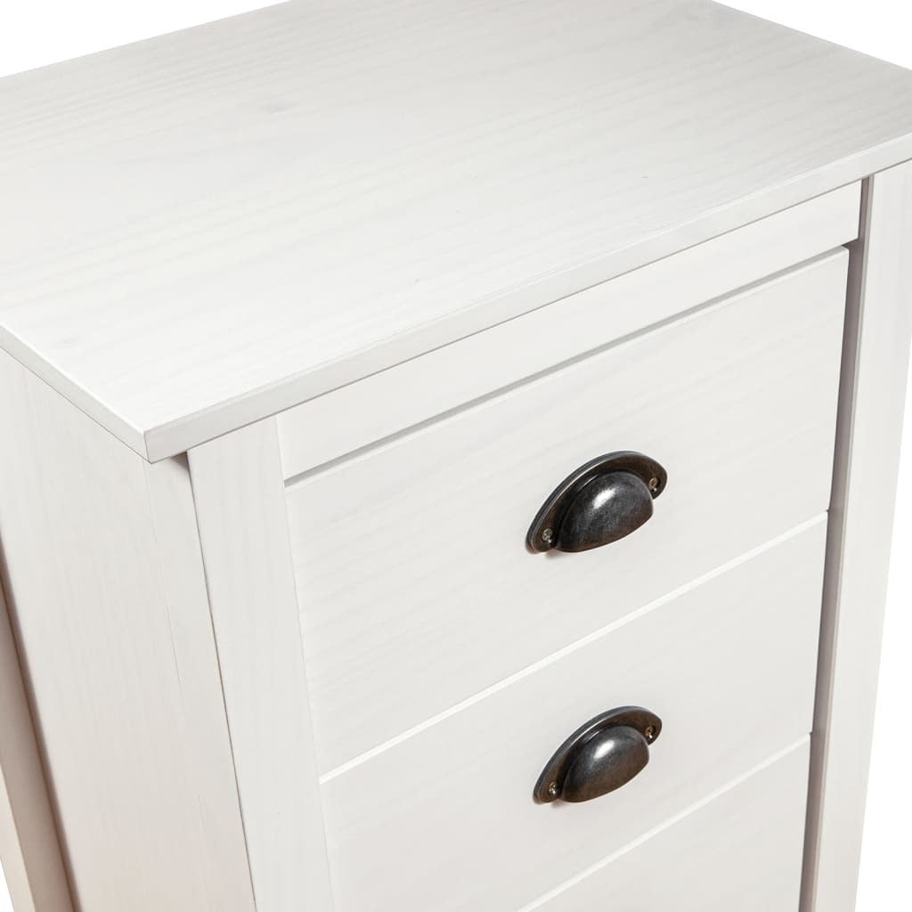 Sideboard Hill White 46x35x80 cm Solid Pine Wood