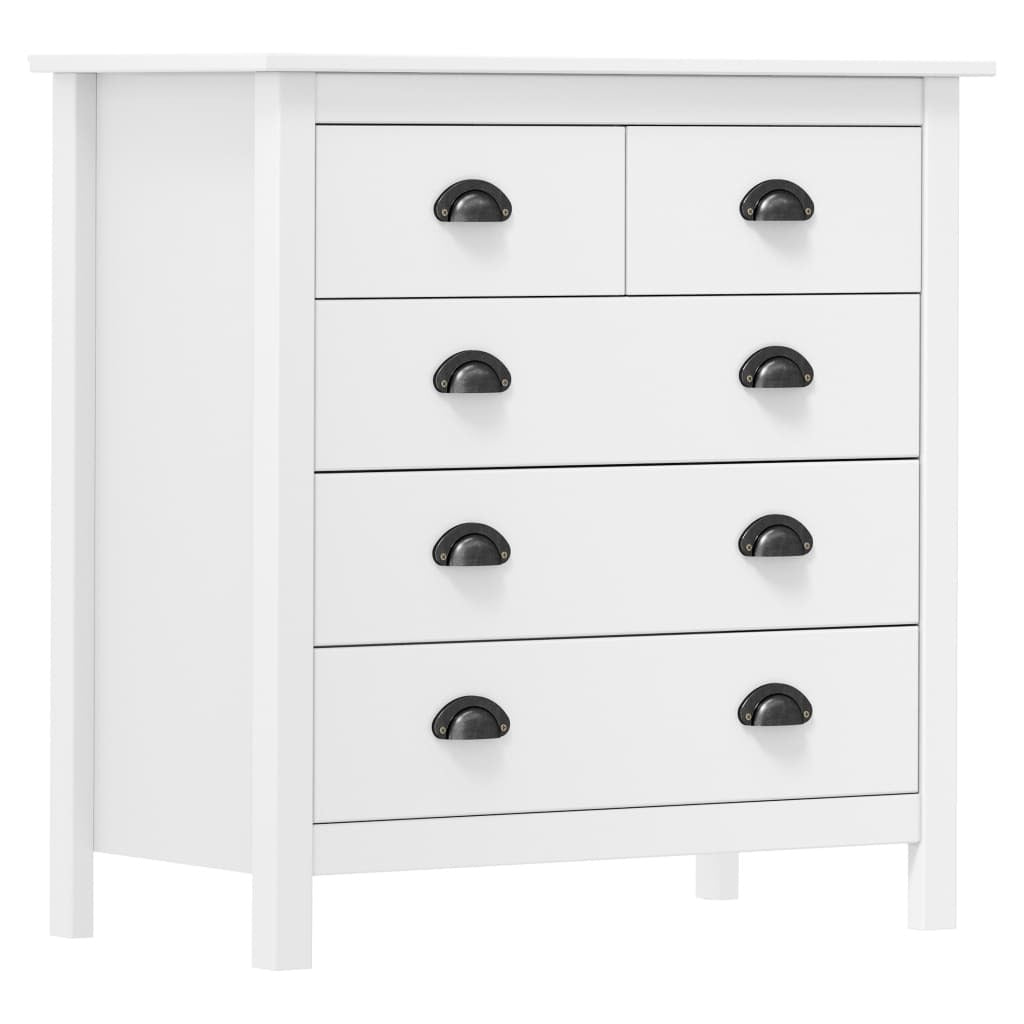 Sideboard Hill White 79x40x80 cm Solid Pine Wood