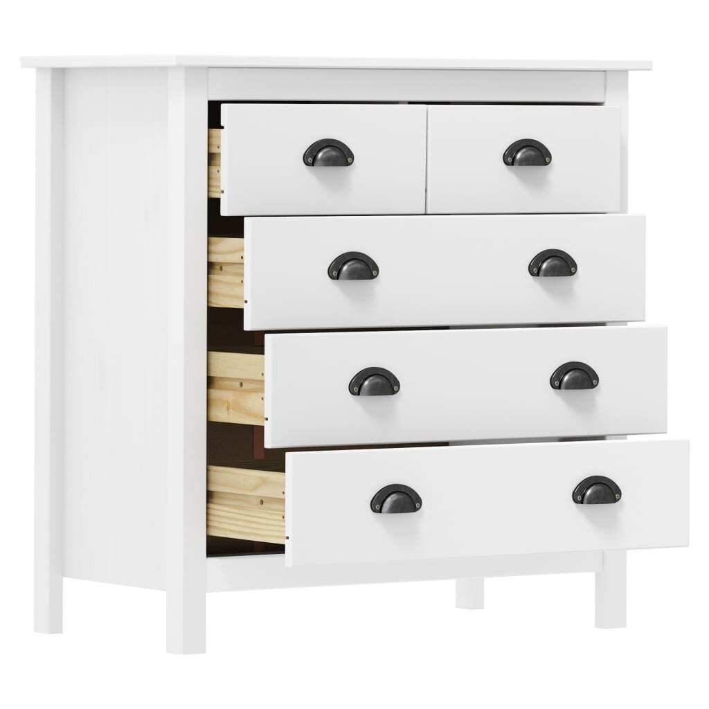 Sideboard Hill White 79x40x80 cm Solid Pine Wood