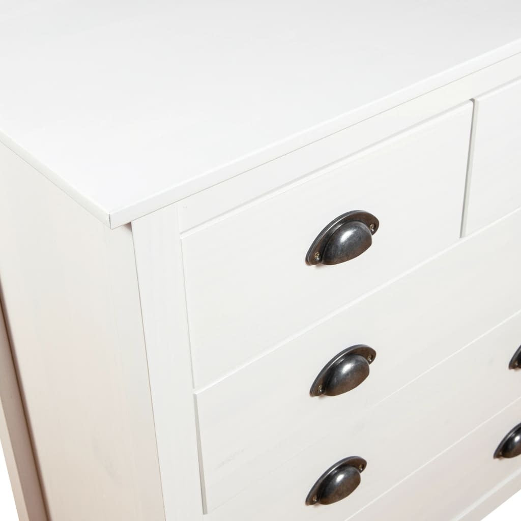 Sideboard Hill White 79x40x80 cm Solid Pine Wood