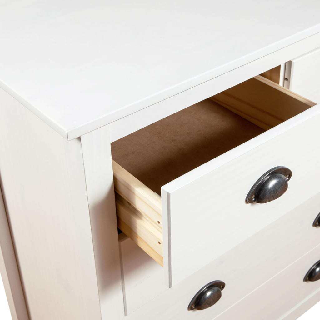 Sideboard Hill White 79x40x80 cm Solid Pine Wood