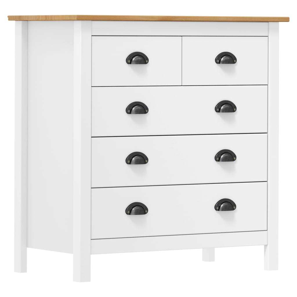 Sideboard Hill White 79x40x80 cm Solid Pine Wood