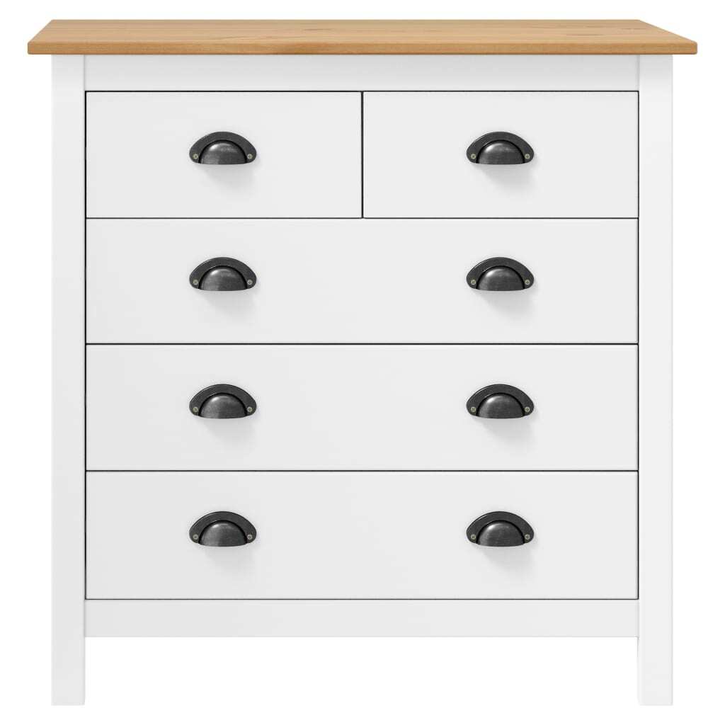 Sideboard Hill White 79x40x80 cm Solid Pine Wood