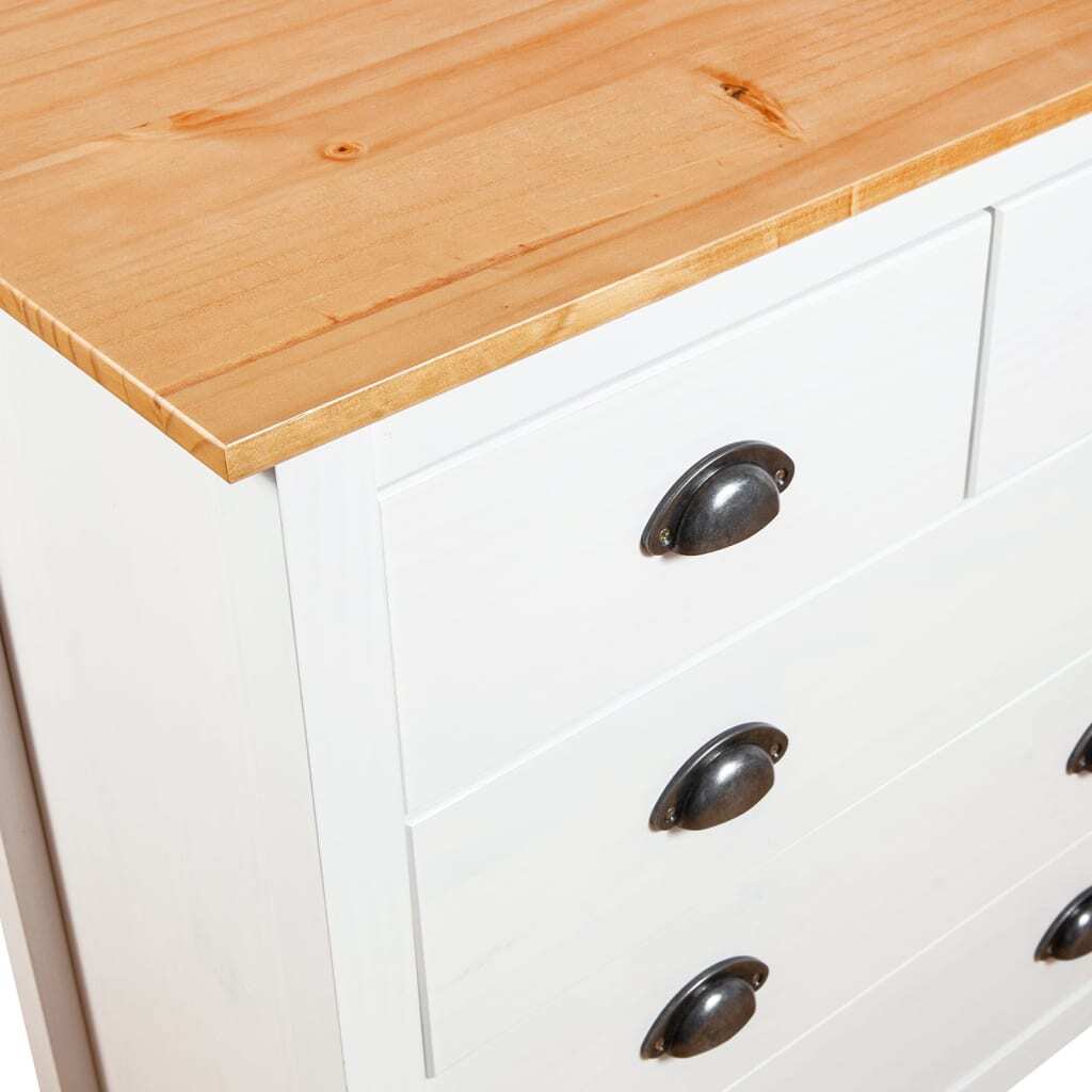 Sideboard Hill White 79x40x80 cm Solid Pine Wood
