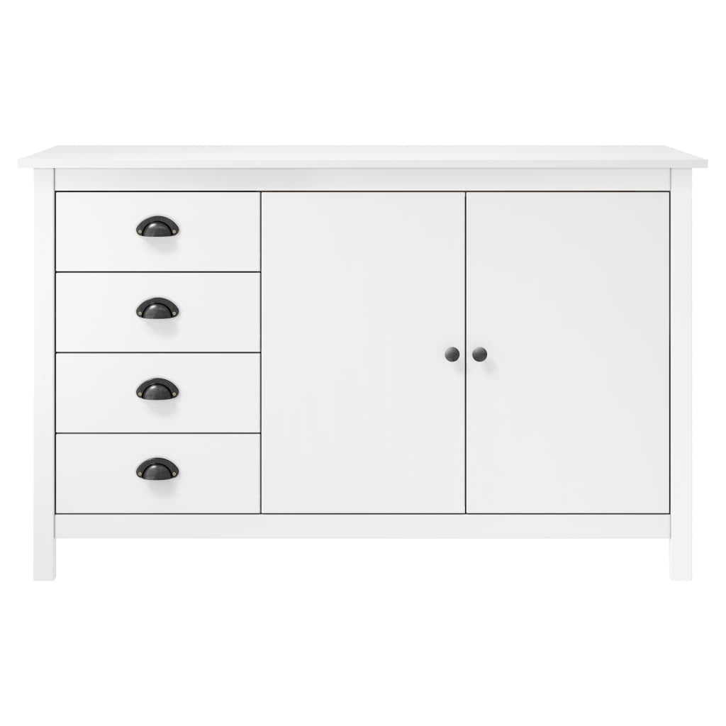 Sideboard Hill White 130x40x80 cm Solid Pine Wood