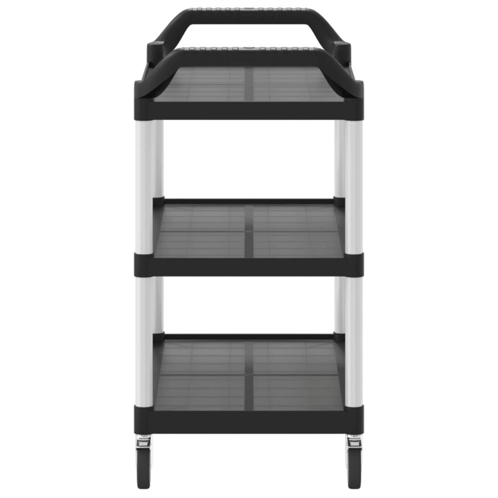 3-Tier Trolley Black 99x50x96 cm Aluminium