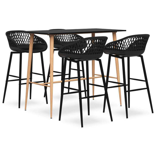 5 Piece Bar Set Black