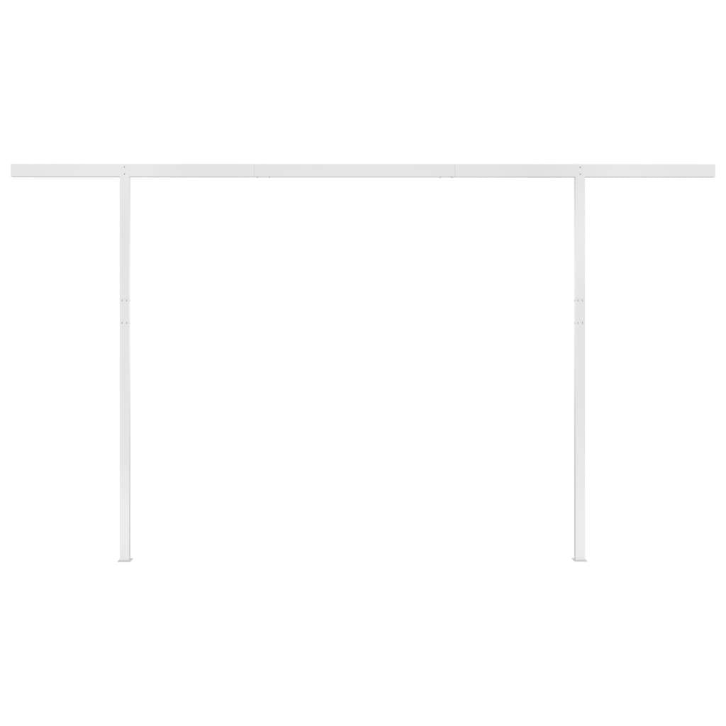 Manual Retractable Awning with Posts 4x3 m Yellow and White