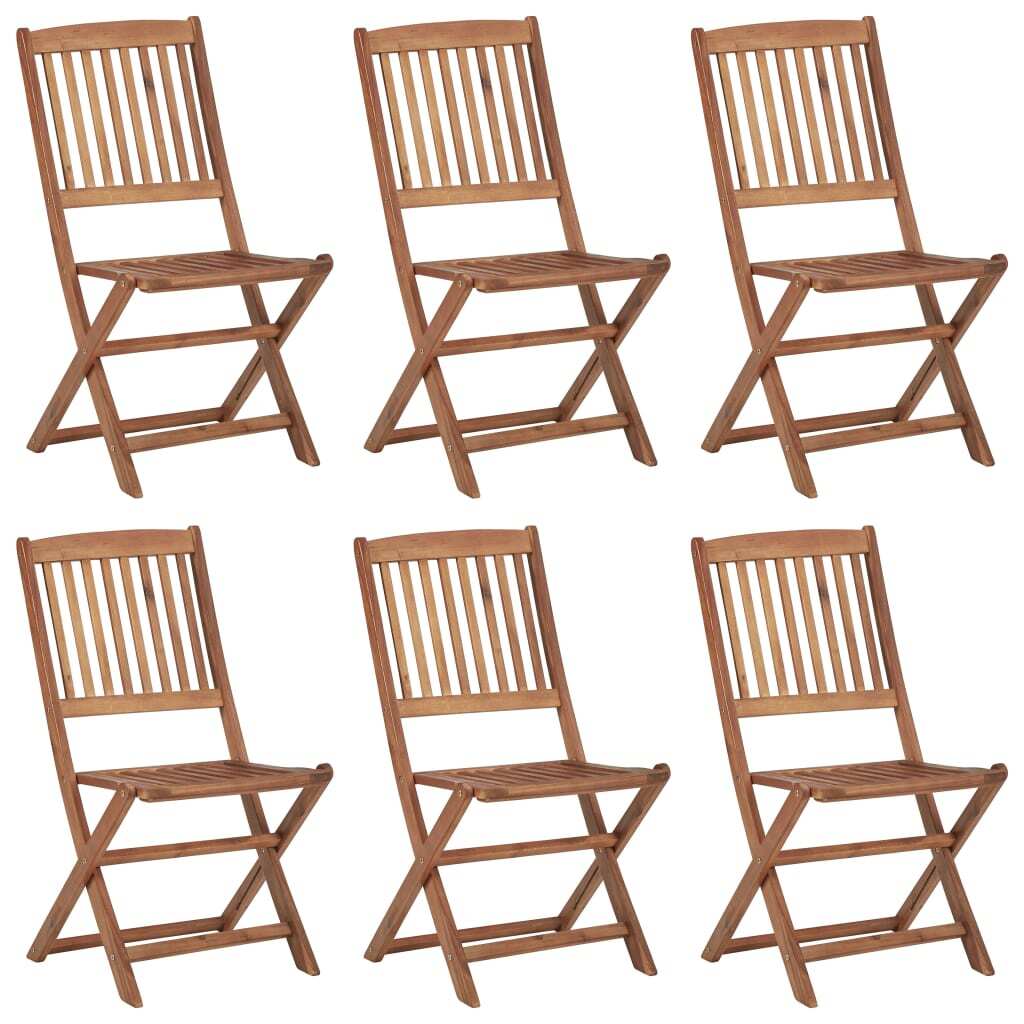 Folding Outdoor Chairs 6 pcs Solid Acacia Wood