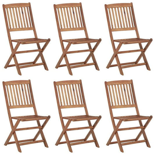Folding Outdoor Chairs 6 pcs Solid Acacia Wood