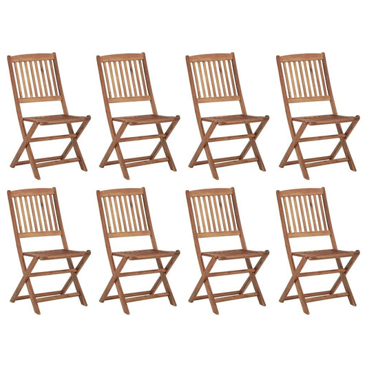 Folding Outdoor Chairs 8 pcs Solid Acacia Wood