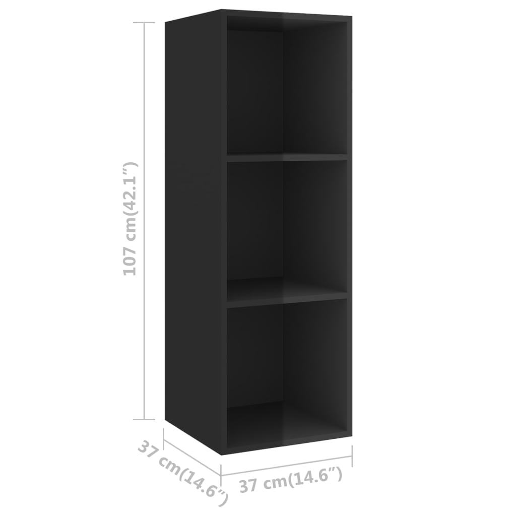 3 Piece TV Cabinet Set High Gloss Black Engineered Wood