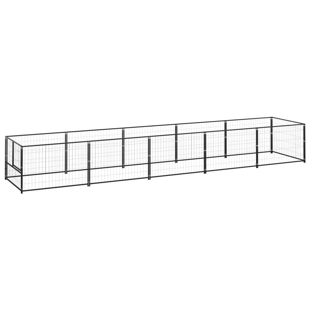 Dog Kennel Black 5 m Steel