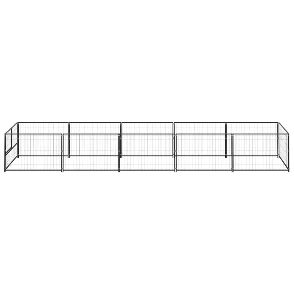 Dog Kennel Black 5 m Steel