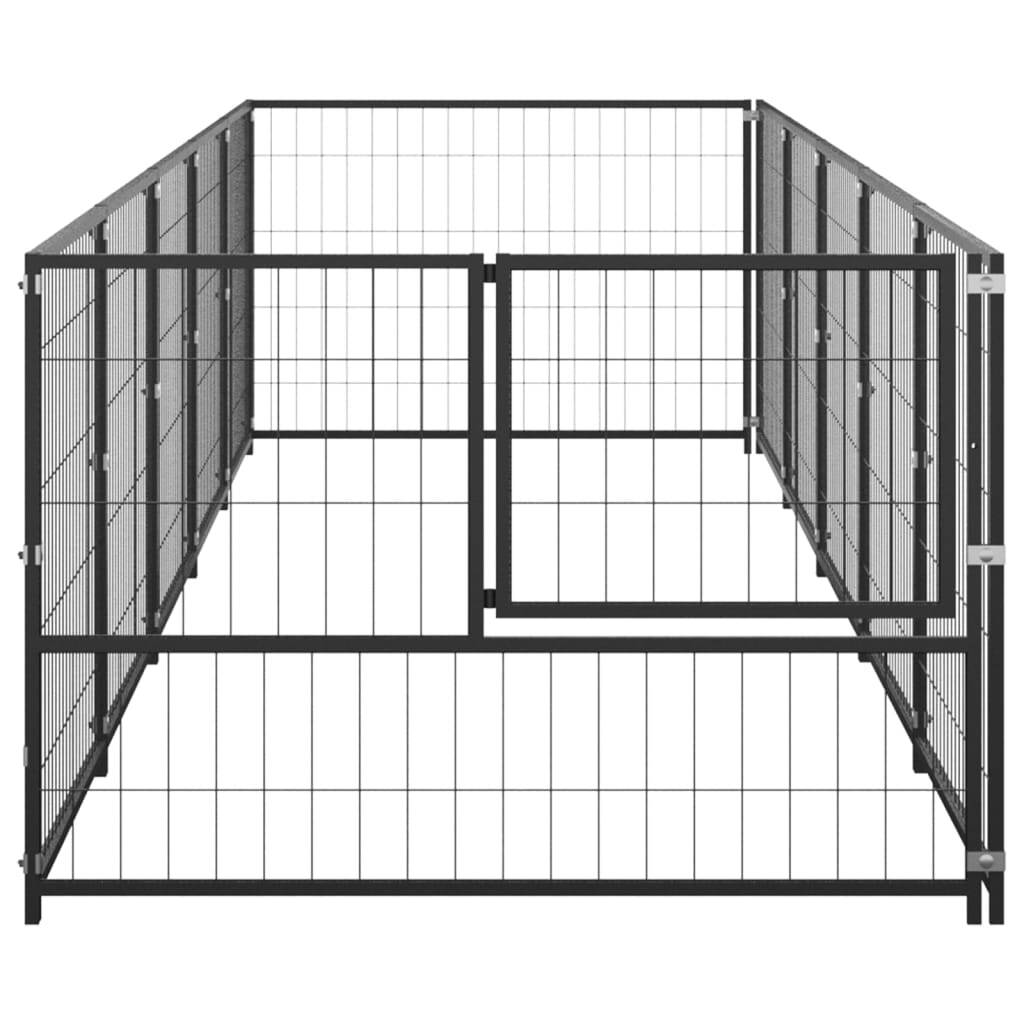 Dog Kennel Black 5 m Steel