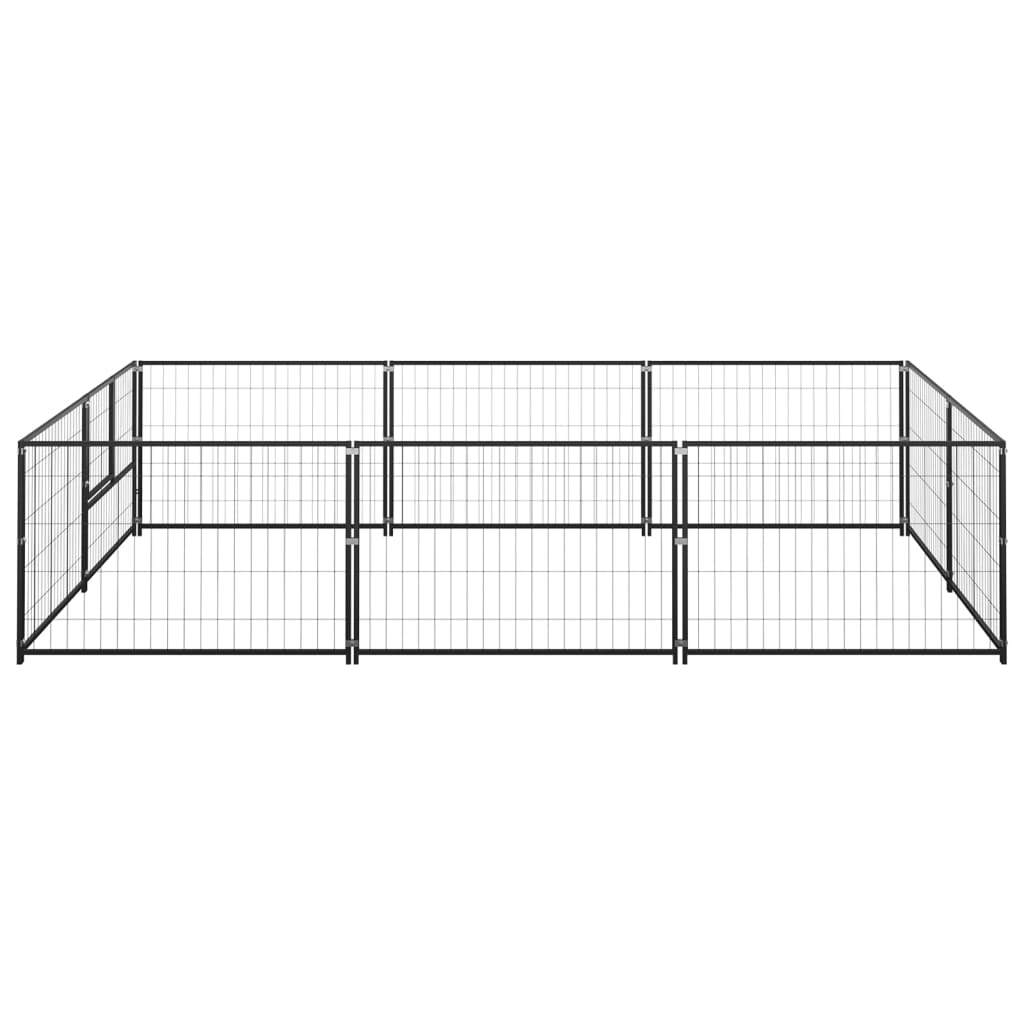 Dog Kennel Black 6 m Steel