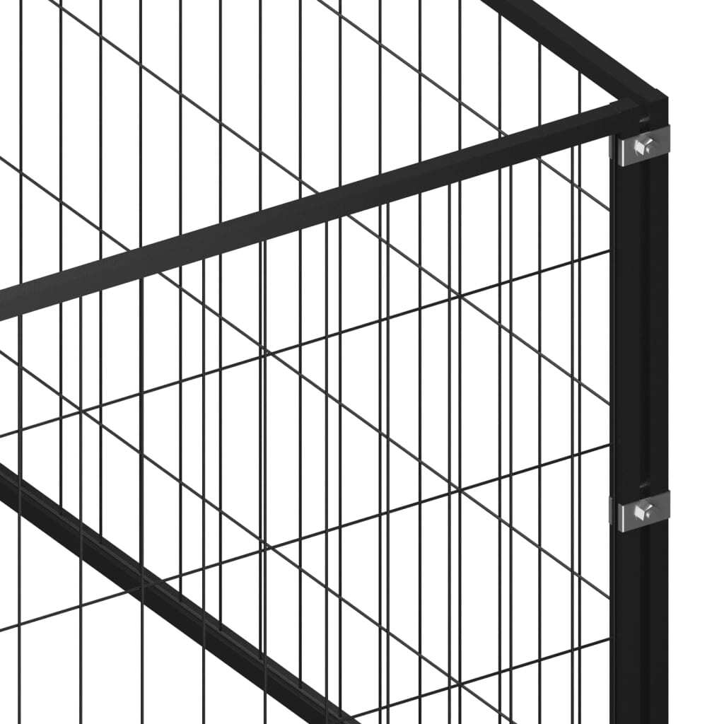 Dog Kennel Black 6 m Steel