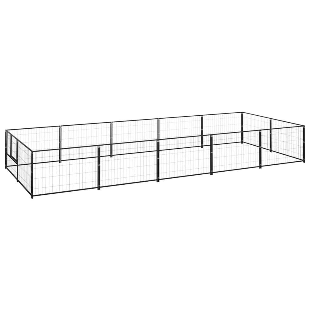 Dog Kennel Black 10 m Steel
