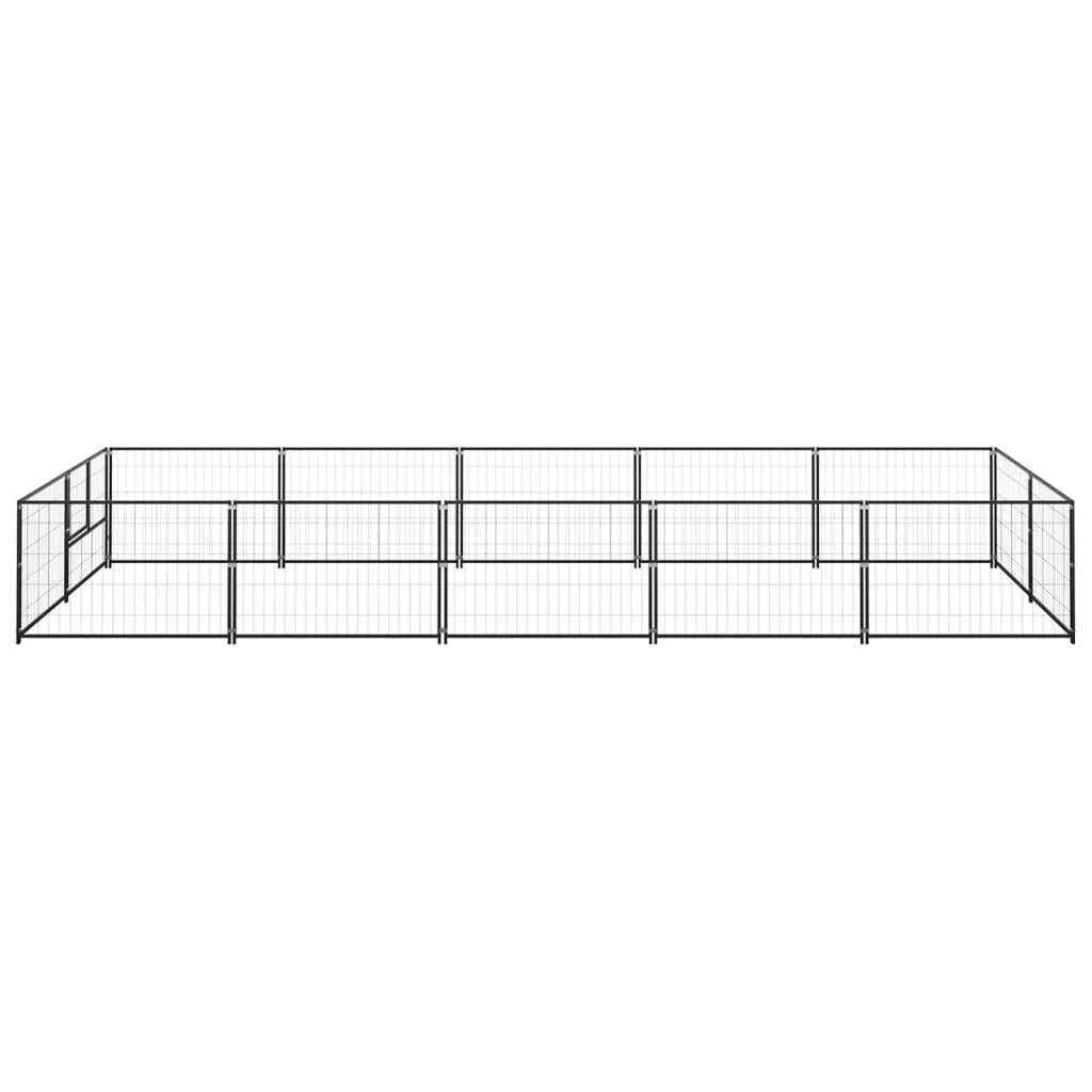 Dog Kennel Black 10 m Steel