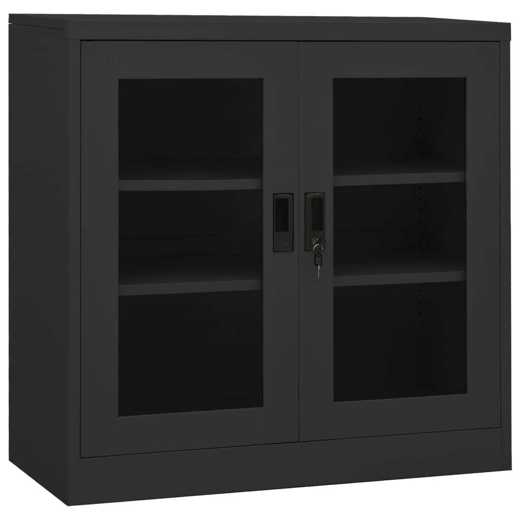 Office Cabinet with Planter Box Anthracite 90x40x113 cm Steel