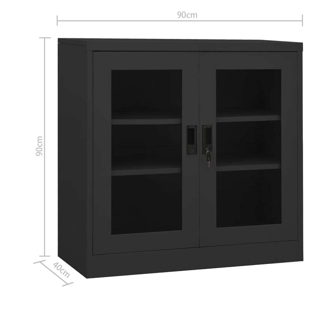 Office Cabinet with Planter Box Anthracite 90x40x113 cm Steel