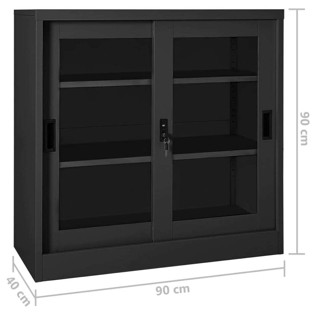 Sliding Door Cabinet with Planter Box Anthracite Steel