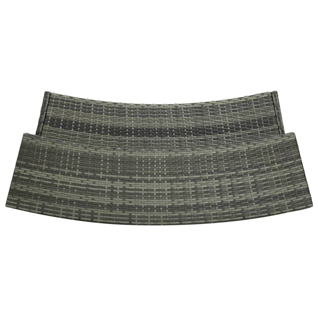 3 Piece Garden Bar Set with Cushions Poly Rattan Grey