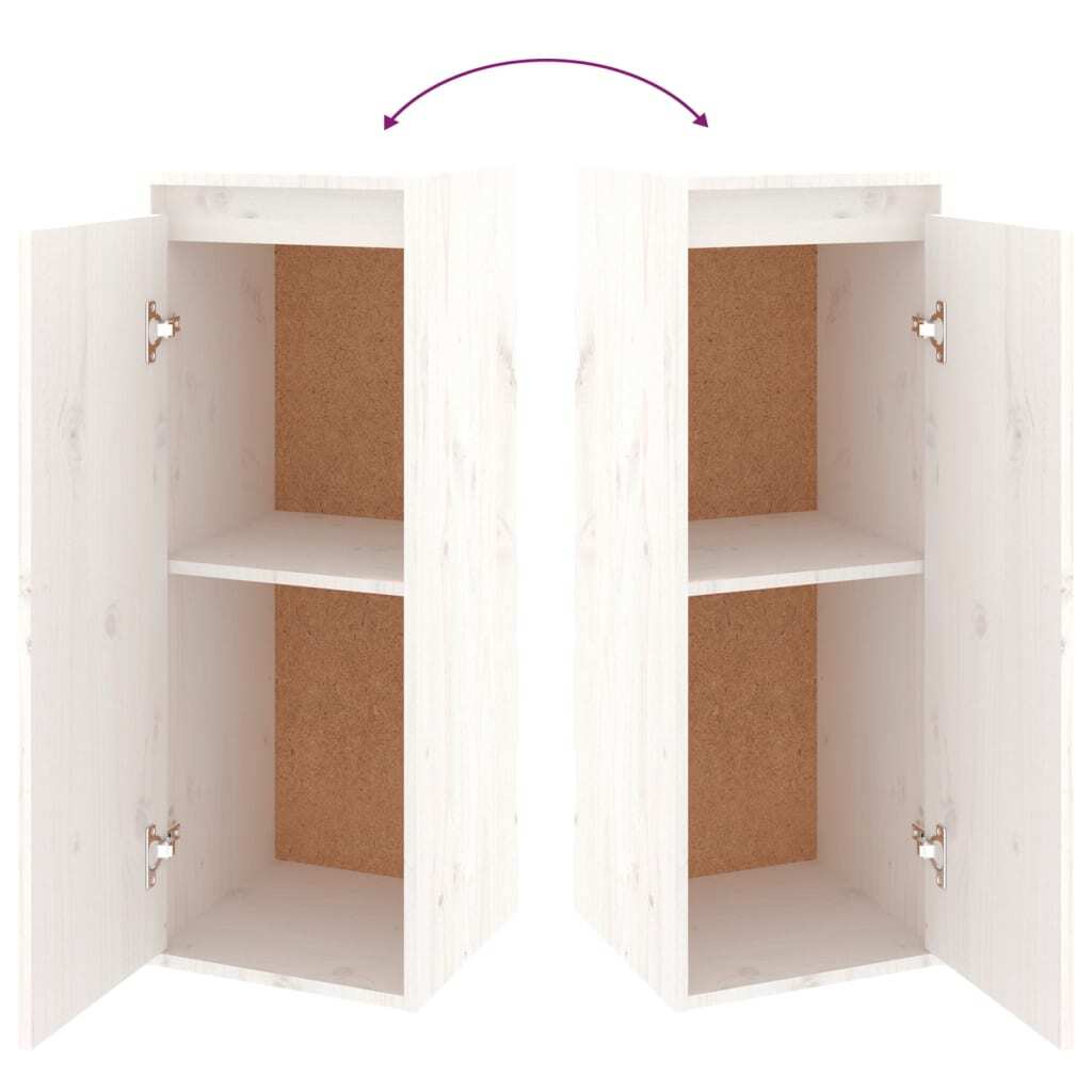 TV Cabinets 2 pcs White Solid Wood Pine