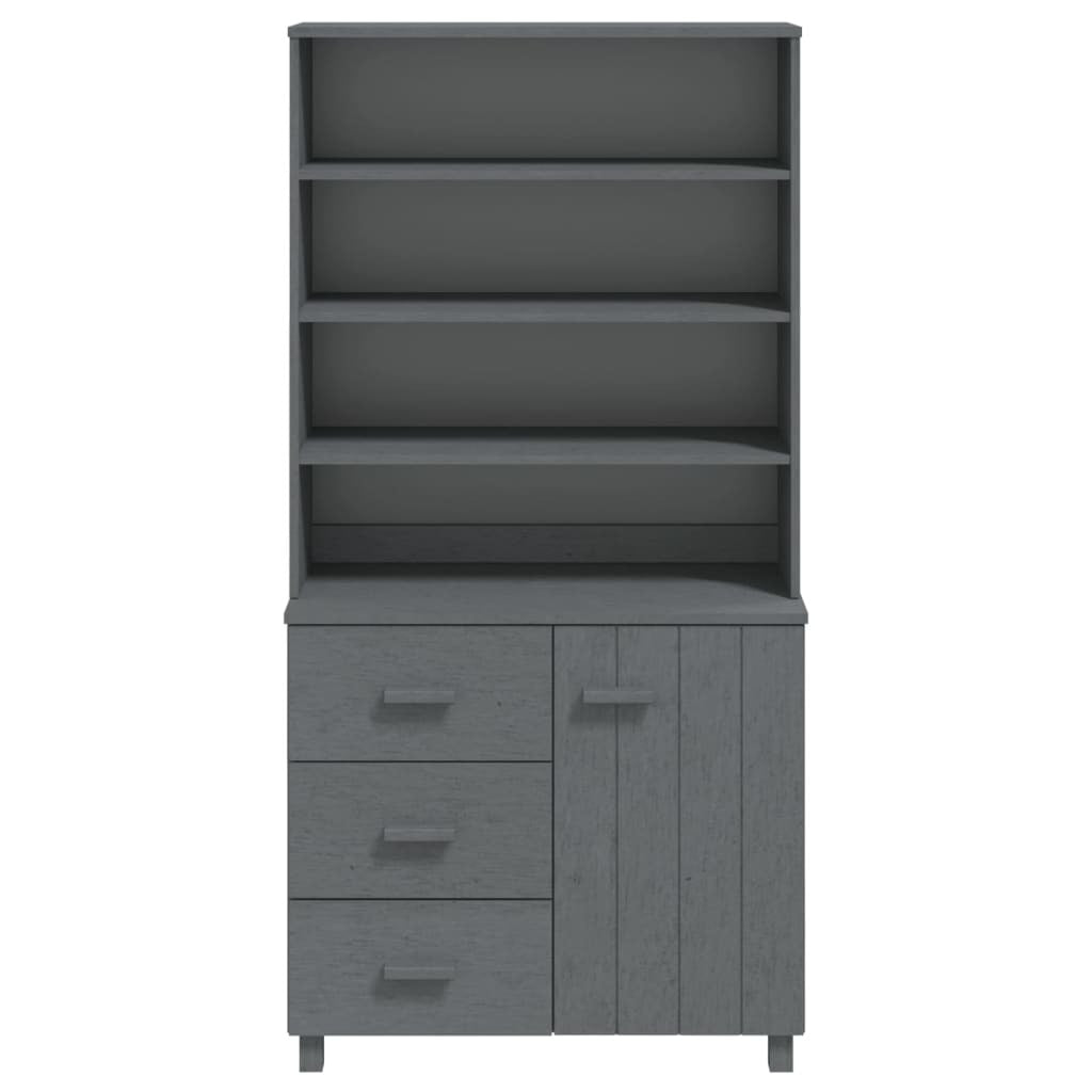 Highboard HAMAR Solid Wood Pine Dark Grey