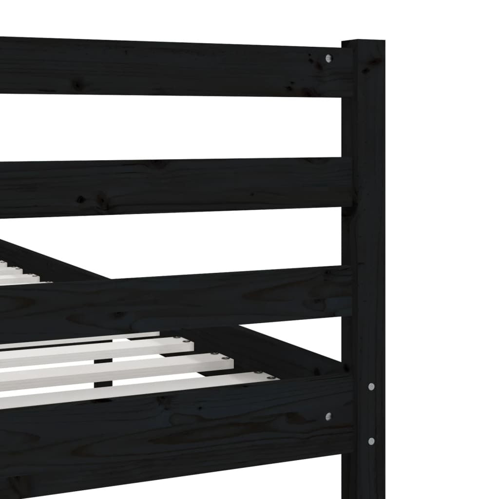 Bed Frame without Mattress Black Solid Wood 200x200 cm